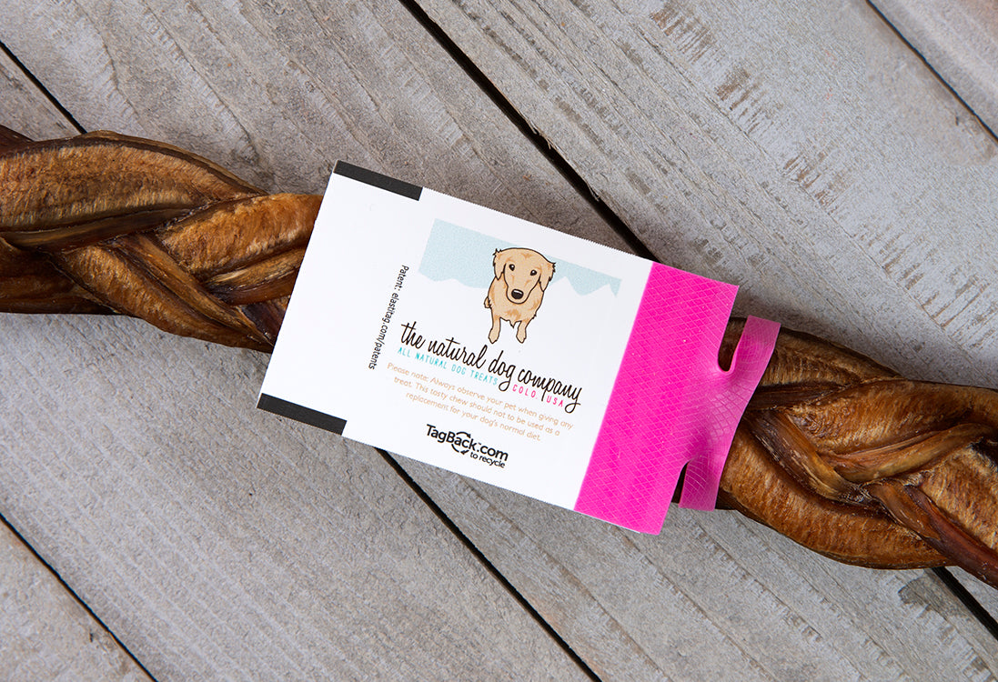 Recyclable elastic dogs for The Natural Dog Company treats