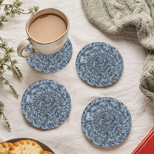 Buy Polyster Round Coaster Set (6 PCS Set) Machine Washable Absorbent Size:  5 inch Diameter online at woodentwist — WoodenTwist