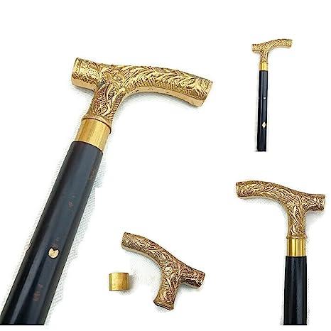 Easy to carrySolid Brass Antique Style Victorian Cane Wooden Walking Stick  Vintage Handle : : Health & Personal Care