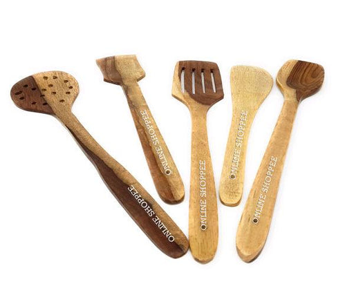 Wooden Spoon Set with Barrel Shaped Spoon Holder Set of 8 (7spoons+1 Stand)  US