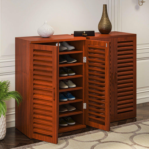 Buy Wooden Shoe Rack Cabinet In Teak Wood Online