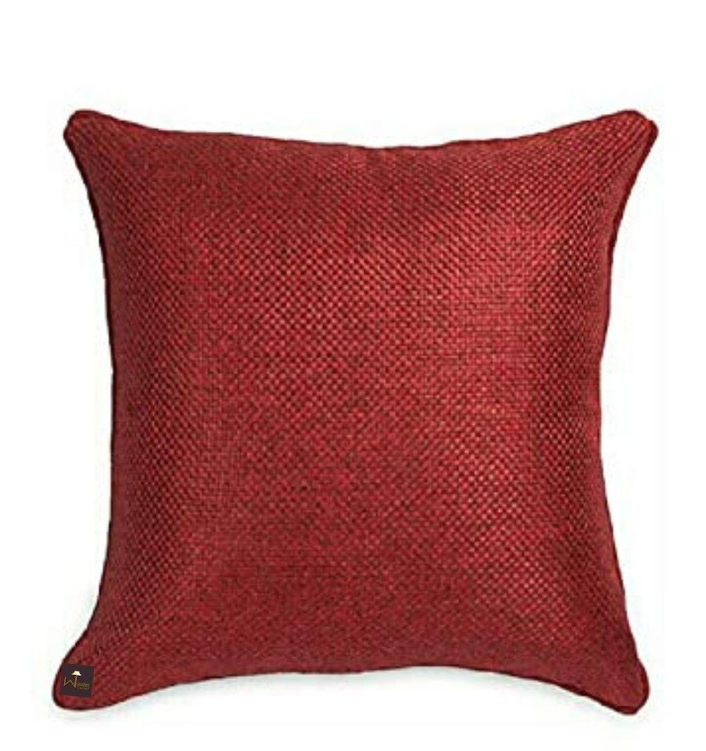 Buy Maroon Color Jute Cushion Covers Online | Wooden Twist – WoodenTwist