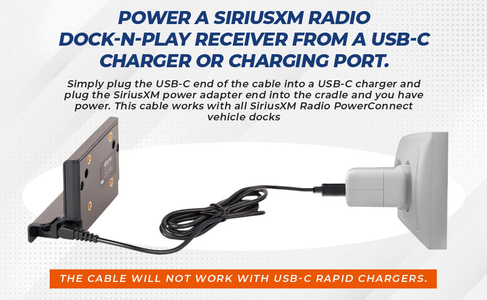 SiriusXM Radio USB-C Power Cable