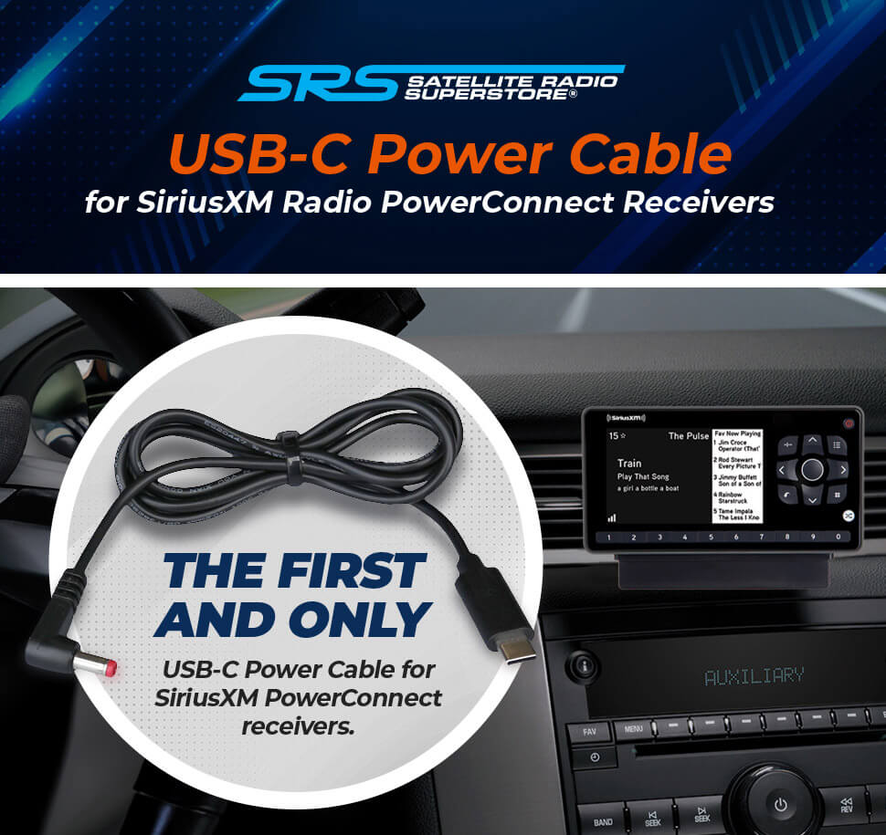 USB Type C Satellite Radio Power Cable for Portable Receivers