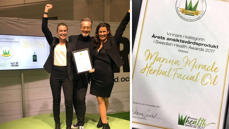Marina Miracle won the best facial skincare product at the Swedish Health Awards