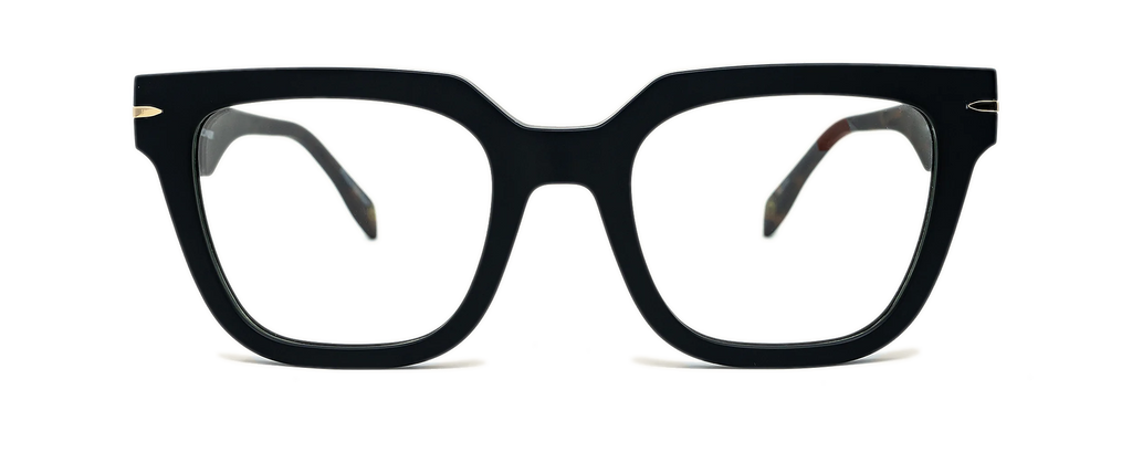 Black square glasses for round faces