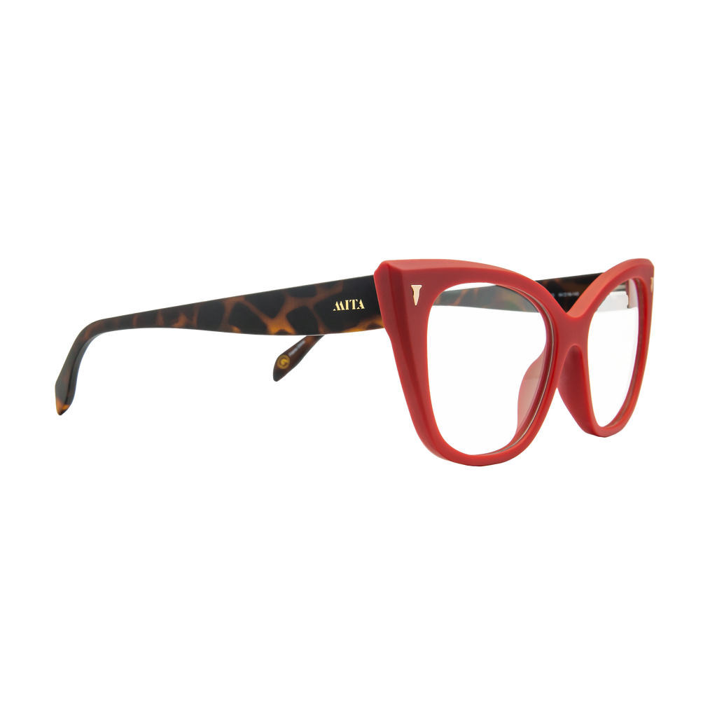 Red cateye glasses for round faces