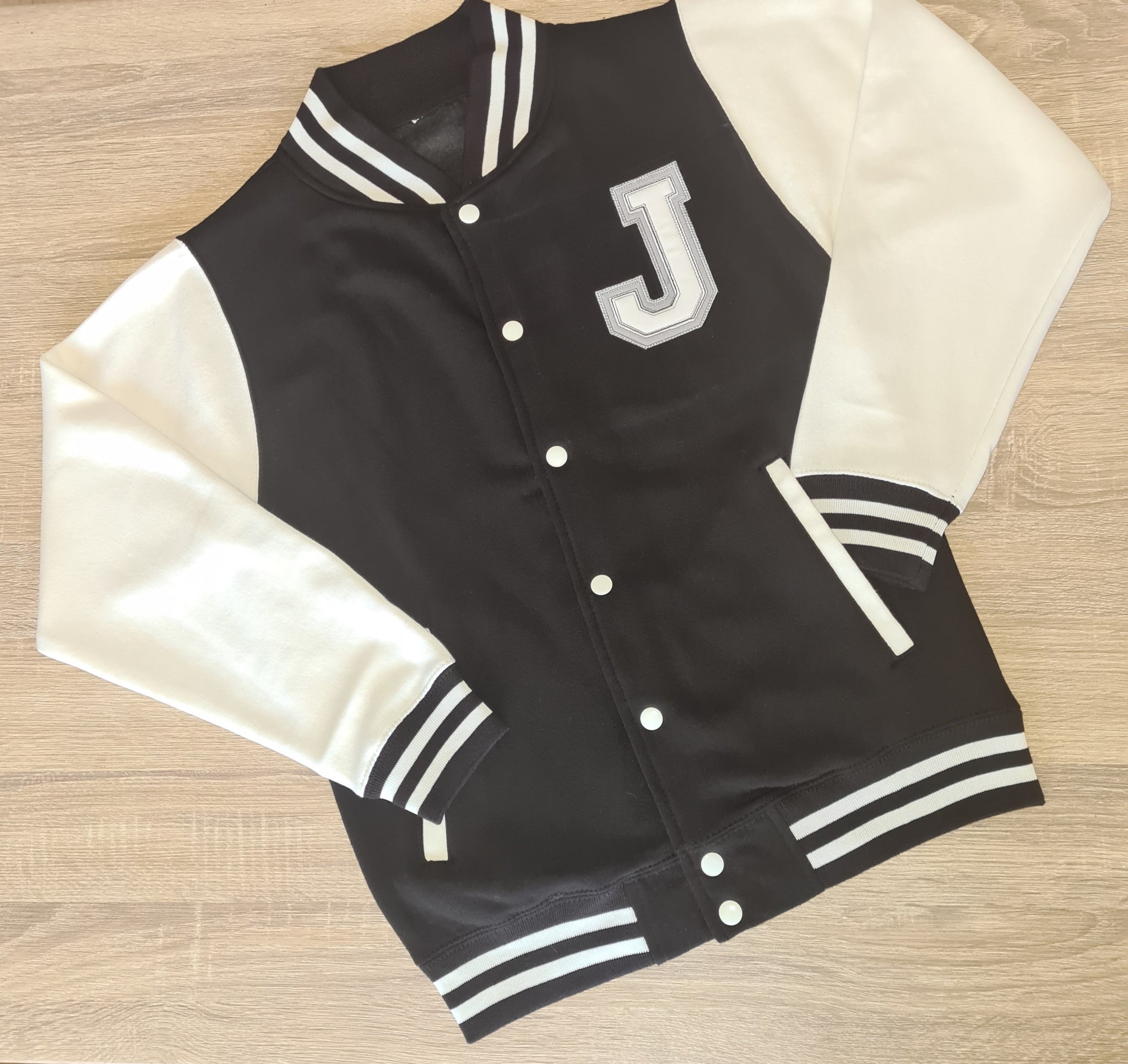 Adult Personalised Single Initial Varsity Jacket Cry Baby Bunting Embroidery