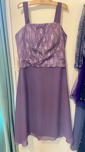 GOWN100-AK 2-Piece Short, Purple Gown. Size 16W - K&K Bridal LLC
