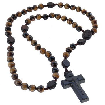 Rosary 5 Decade Gemstone/Jujube Wood Black Onyx 8mm