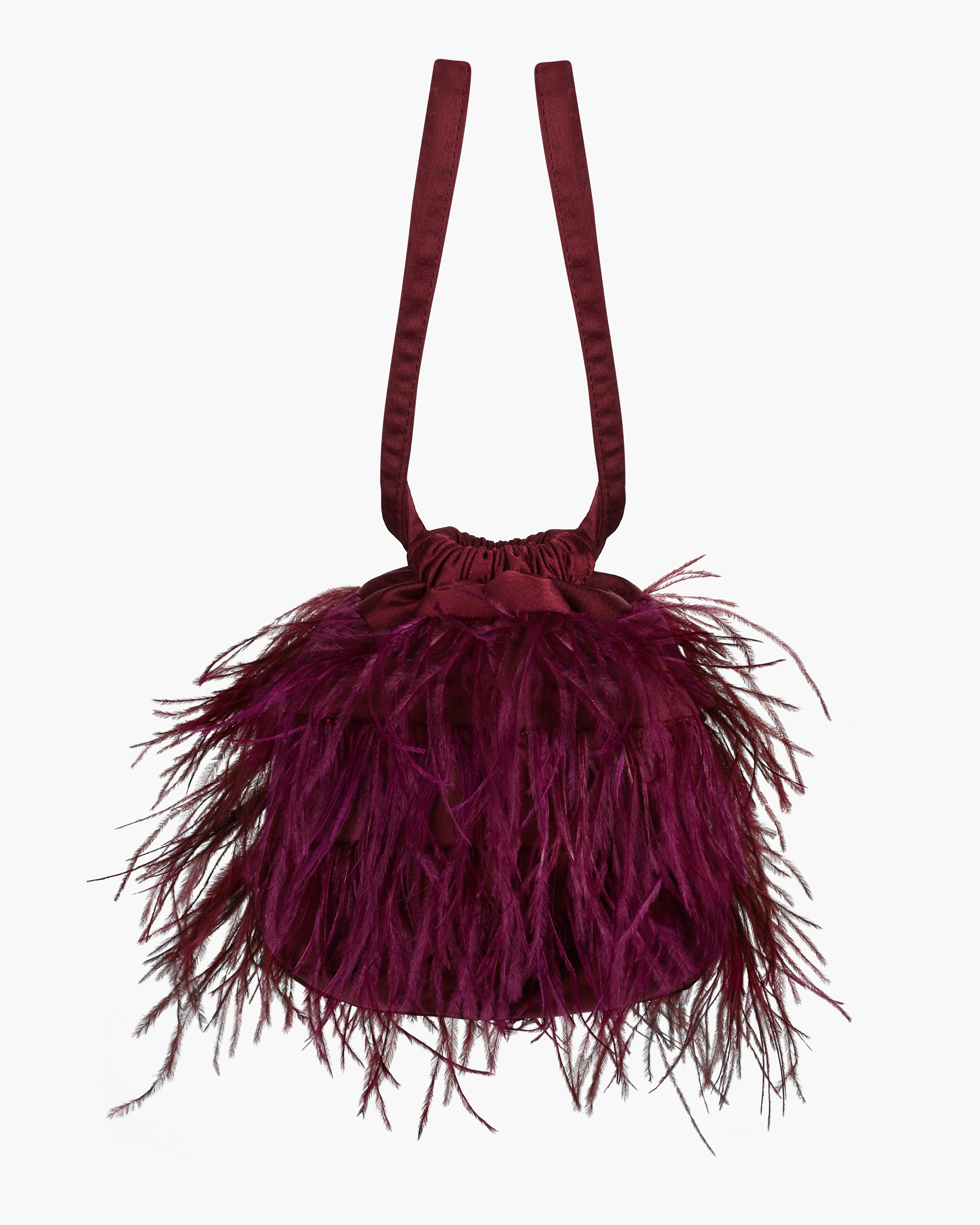 Bolso Bruna Plumas Cereza