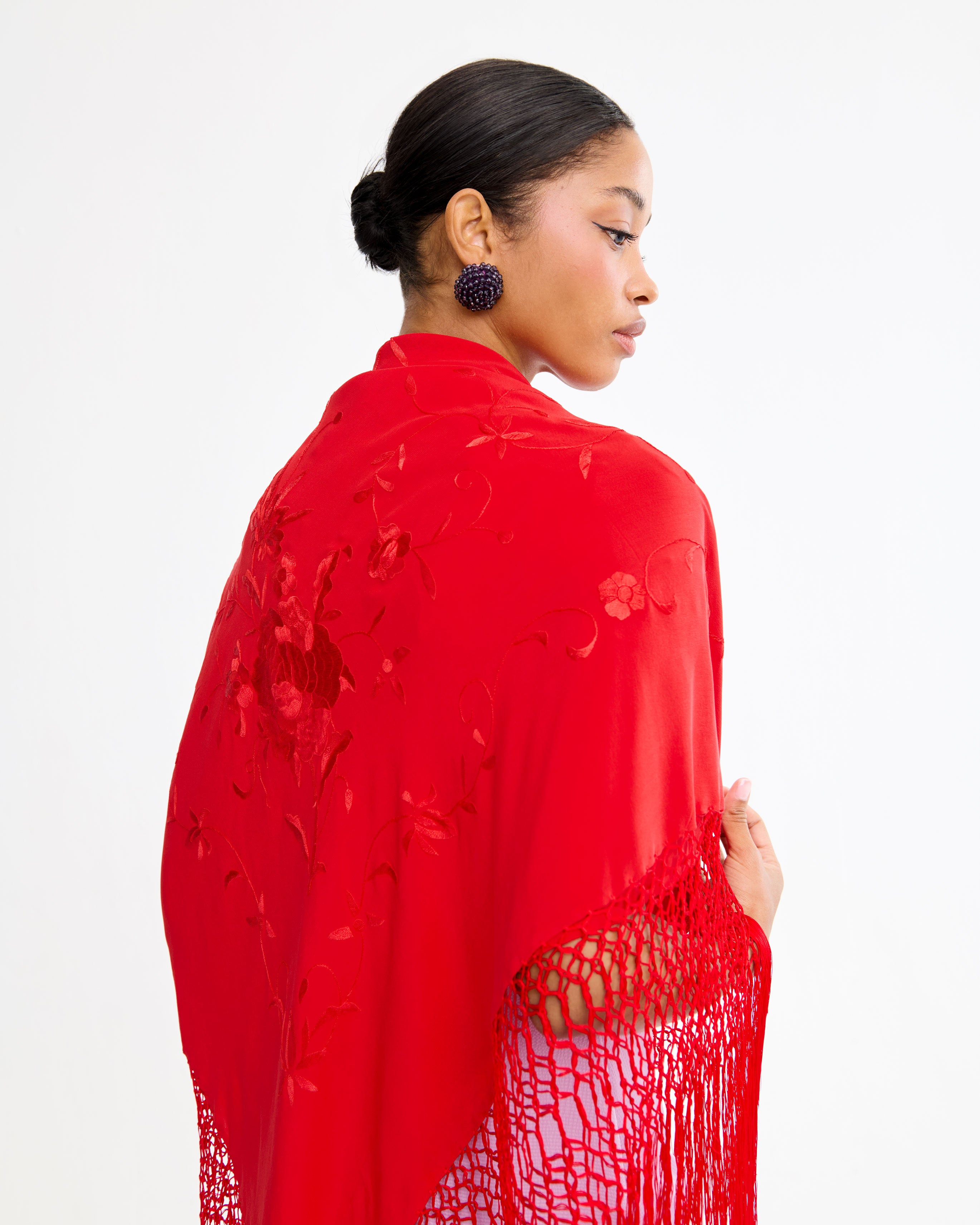 Mantón de manila Rojo