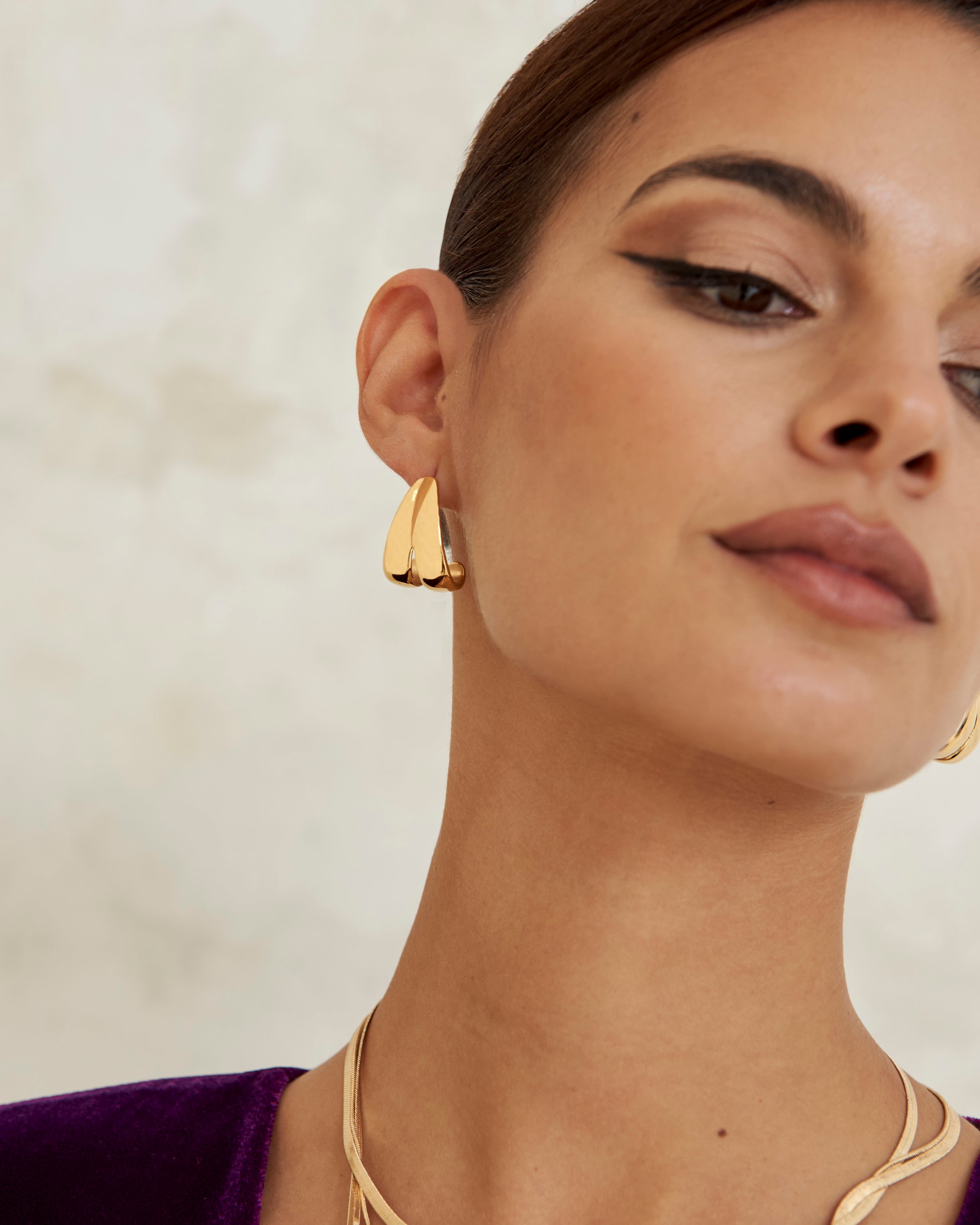 Double Hoop Gold Earrings