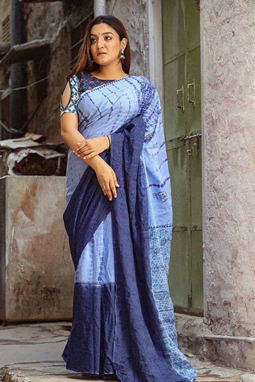 HARVEST HANDBLOCK PRINT MUL COTTON SAREE