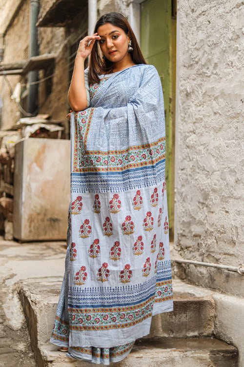 HORIZON HANDBLOCK PRINT MUL COTTON SAREE