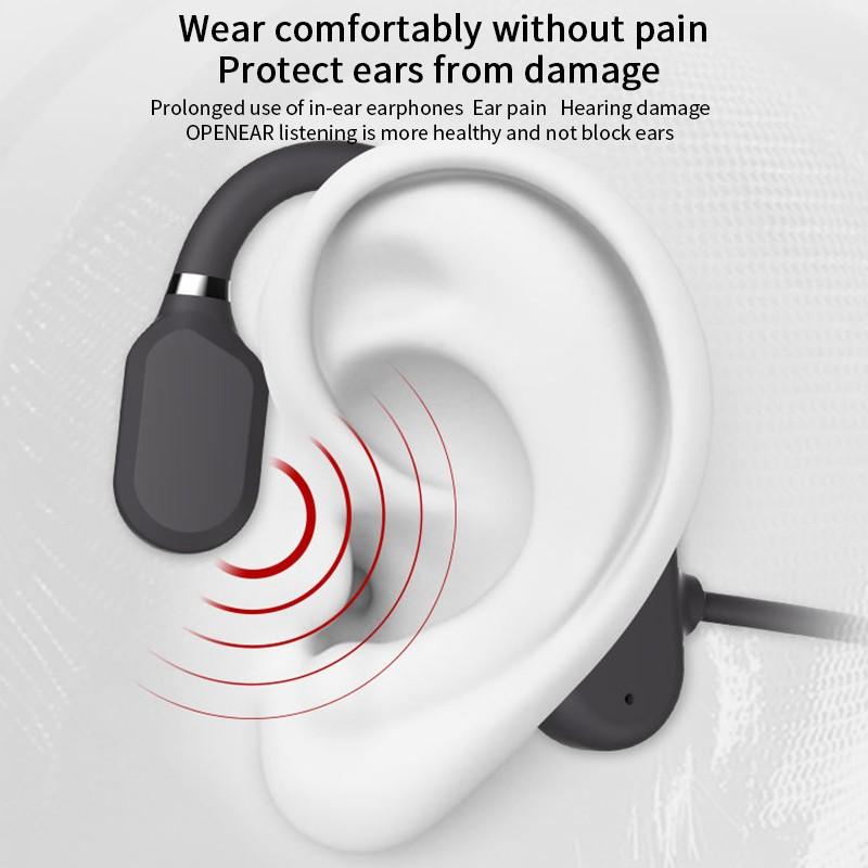 Auriculares Bluetooth 5,0 Inalambricos Klack - Negro - Transimision Osea  Running