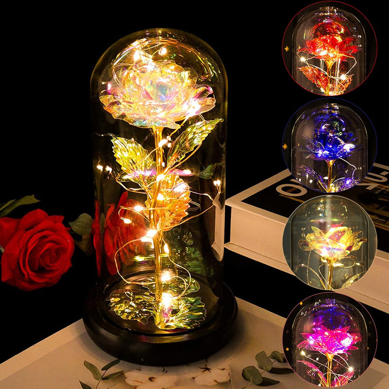 Rose LED Light Beauty The Beast.Rosa eterna artificial Luz LED Belleza