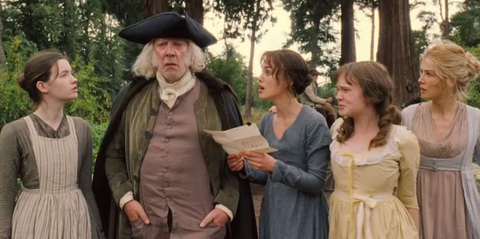 Joe Wright Pride and Prejudice 2005, Mr Bennet with his daughters 