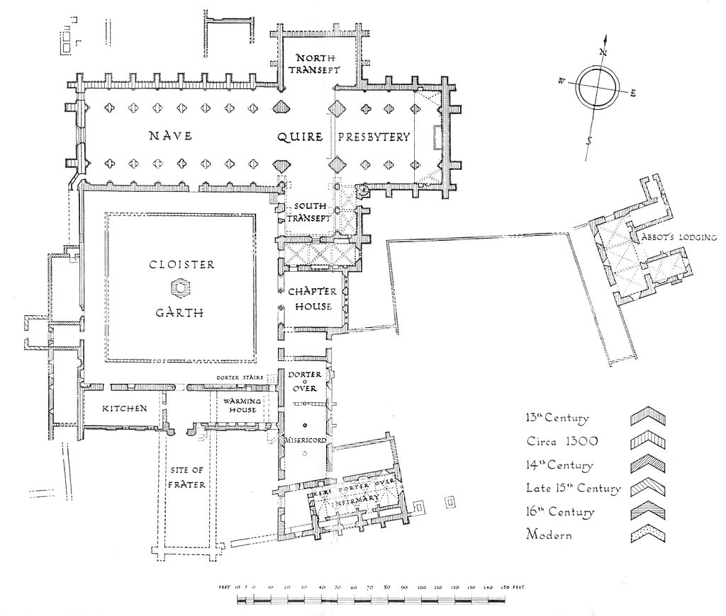 Crown Copyright, A. Hamilton Thompson - "Netley Abbey, Hampshire", Guide officiel du ministère des Travaux (HMSO, 1952), couverture arrière intérieure.