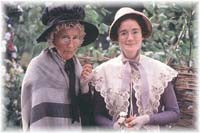 Real life mother and daughter Phyllida Law and Sophie Thompson as Mrs. and Miss Bates. Phyllida's other daughter is Emma Thompson.