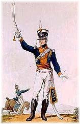 This print of an Officer of the 14th Light Dragoons displays the 'new' uniform of 1812.