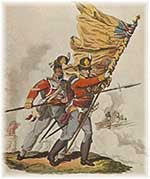 Ensigns raise the flag in battle