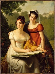 This untitled portrait shows two young ladies with an estimated date f 1805-1815. 