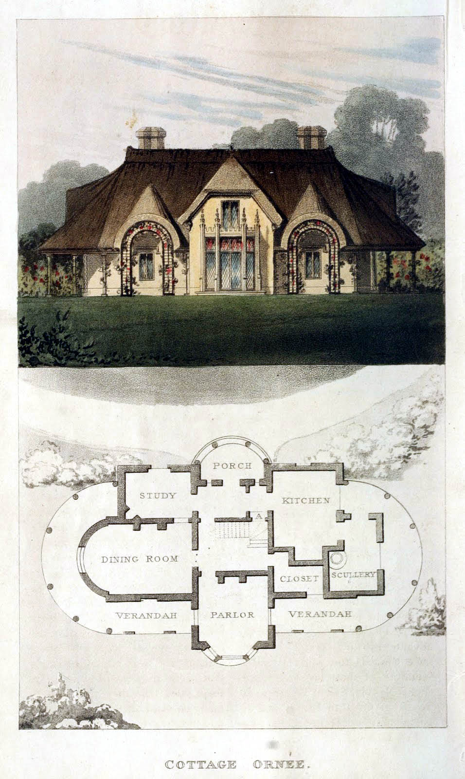 Ackermann's Repository - 1816 Cottage Ornee plate 1