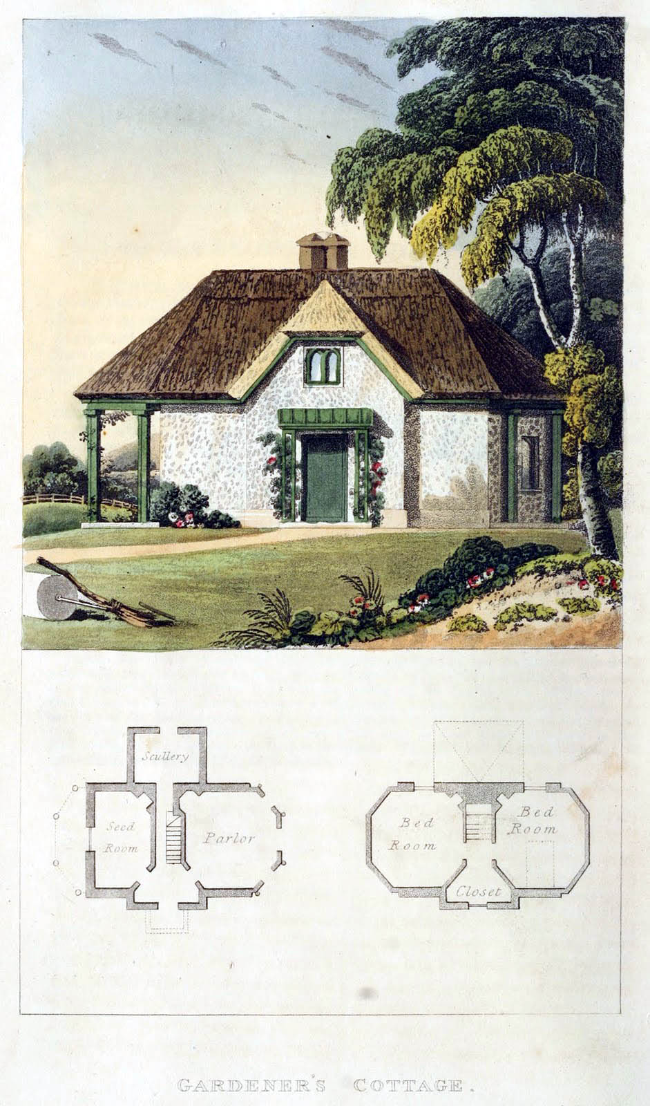 Depósito de Ackermann - 1816 Placa 7 de la cabaña del jardinero