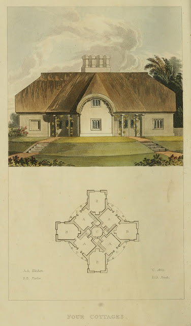 Ackermanns Aufbewahrungsort - 1817 Vier Häuschen Teller 12