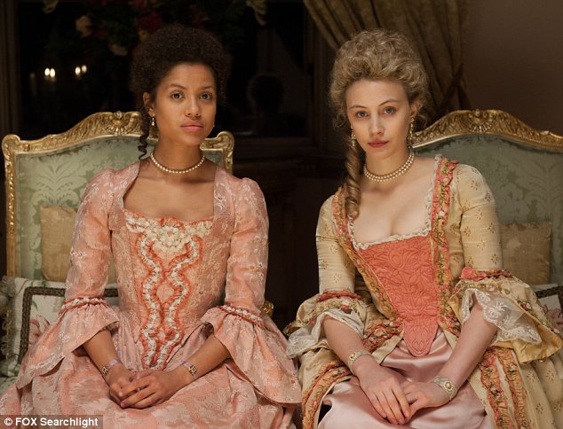 Gugu Mbatha-Raw, left, and Sarah Gadon, who star as Dido Elizabeth Belle and Lady Elizabeth Murray in Belle.