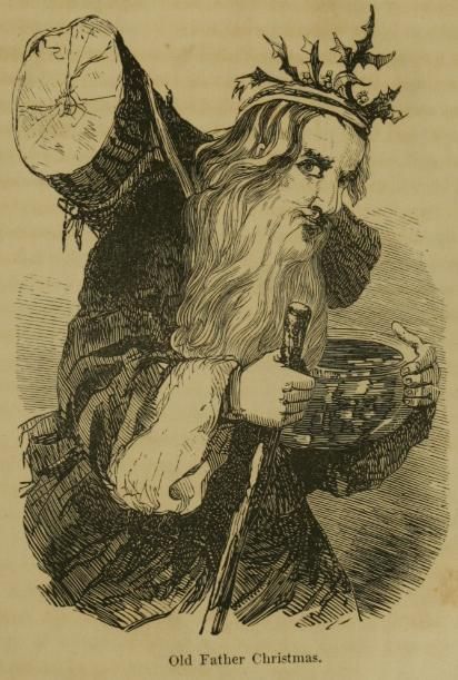 1855 drawing of Father Christmas from The Family Circle. 