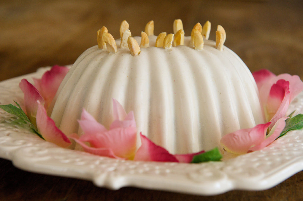 La receta de Jenny para el Blancmange de Hannah, que se muestra aquí, se puede encontrar en jerseylovesfood.com.