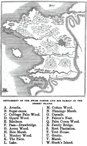 A map of "New Switzerland" from an English language edition of the novel.