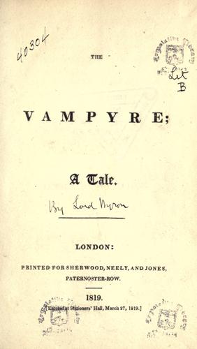 Frotspiece to Polidori's "The Vampyre".
