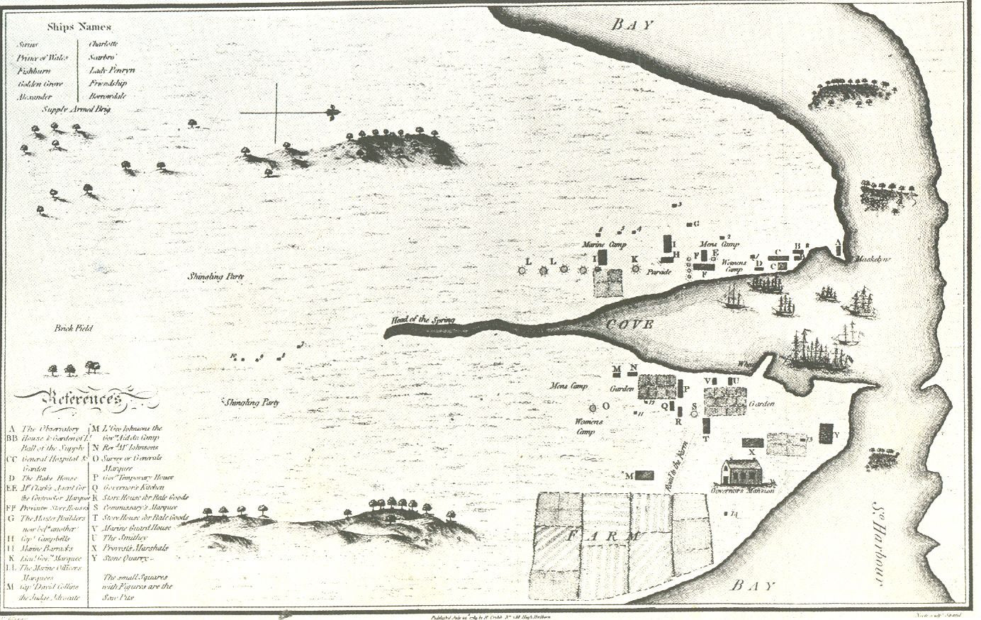 Map of Sydney Cove published 24 July 1789