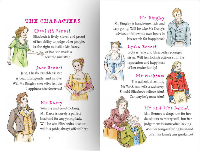 La distribution de personnages de Real Reads Pride and Prejudice.