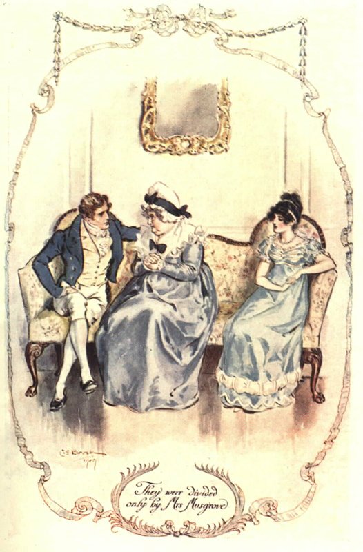 Anne and Captain Wentworth share a couch but, "They were divided only by Mrs. Musgrove..."