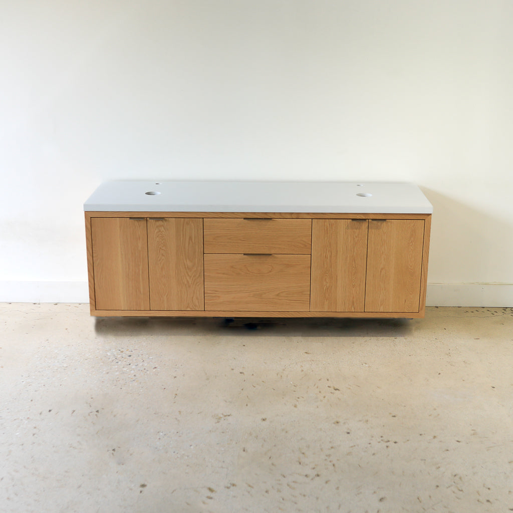 72" Floating Wood Vanity / Double Sink