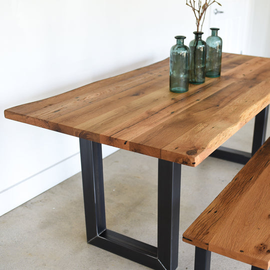 Wide Steel Frame Dining Table – What WE Make