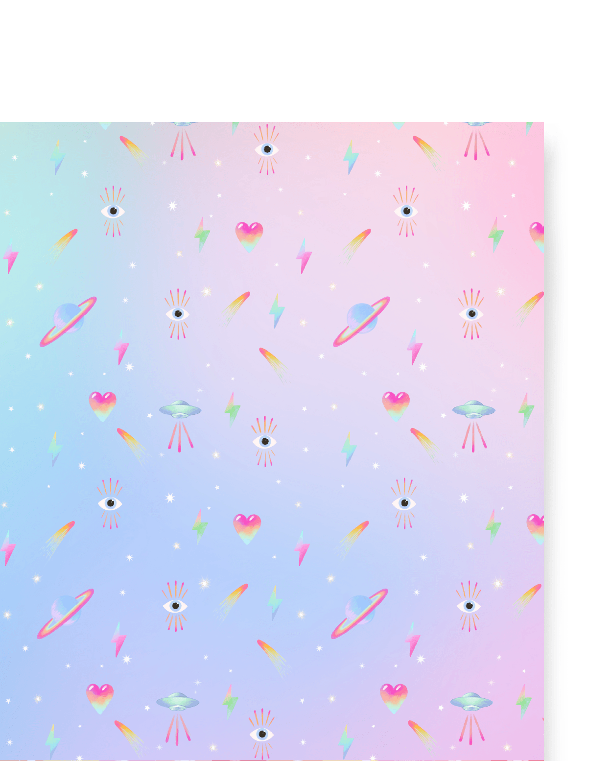 Cute Rainbow Clouds and Sunshine Wrapping Paper Sheets