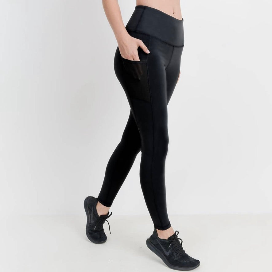 Mono B Tapered Band Essential Solid High-Waist Leggings – BbCo.