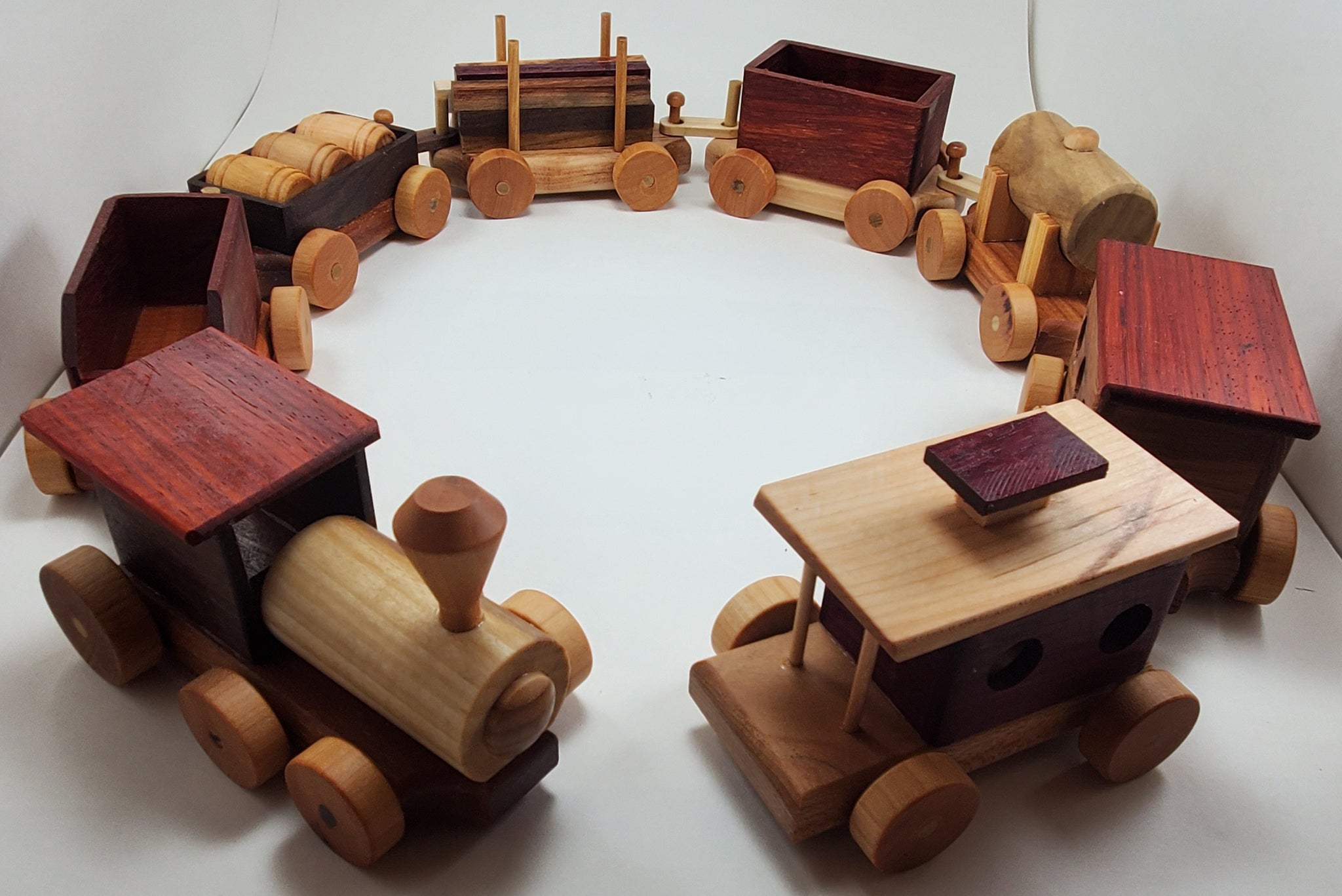 handmade wooden train set