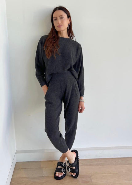 Nina Wool Cashmere Joggers (Parchment) - Milk Boutique