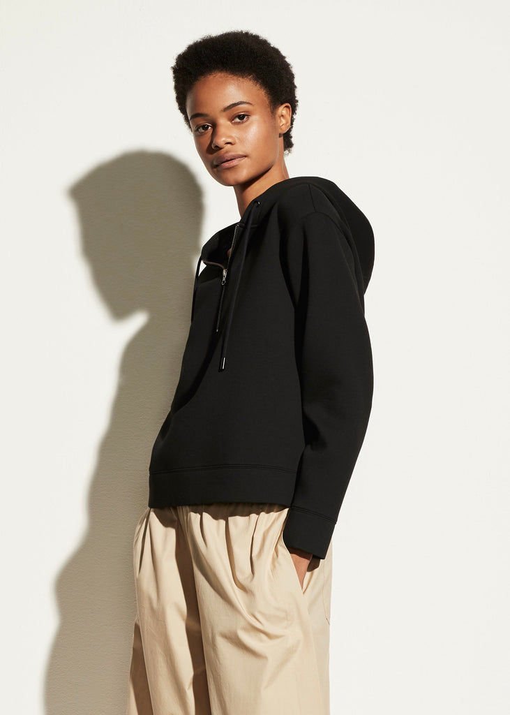 Half Zip Hoodie (Black) - Milk Boutique