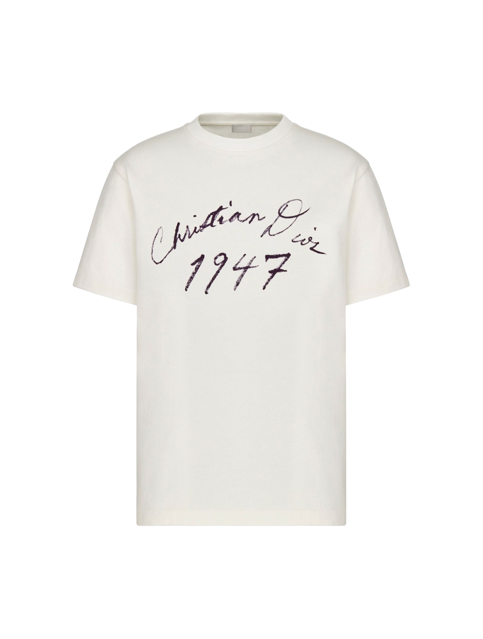 Dior Relaxed Fit T-shirt With Handwritten Christian  Signature In White