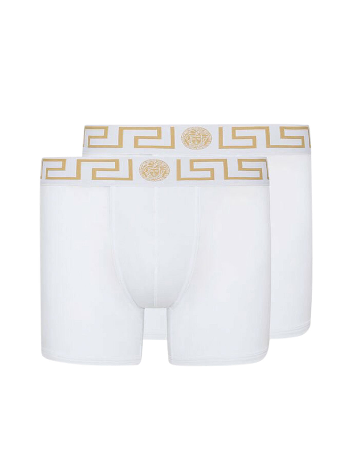 VERSACE SET 2 LONG ADHERENT BOXERS WITH GREEK BORDER