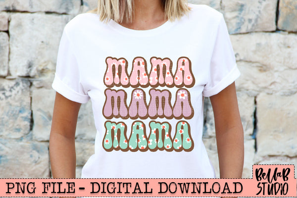 Floral Spring Retro Mama PNG Sublimation Design – Bella B Studio
