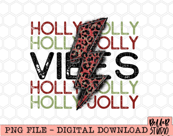 Holly Jolly Vibes Bolt PNG Design