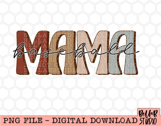 Retro Baseball Mom Sublimation Transfer - Ready To Press – Bella B Studio